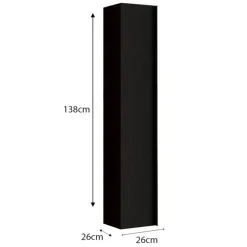 Colonna bagno 26x138h cm 1 anta nero frassinato Absolut