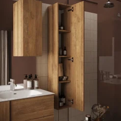 Colonna bagno 25x138h cm 1 anta rovere scuro Alvarez