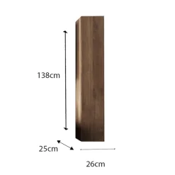 Colonna bagno 25x138h cm 1 anta rovere scuro Alvarez