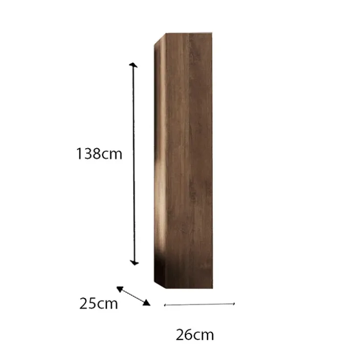 Colonna bagno 25x138h cm 1 anta rovere scuro Alvarez
