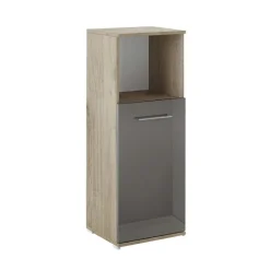 Colonna bassa ufficio 40x106h cm 1 anta rovere antracite lucido Time B