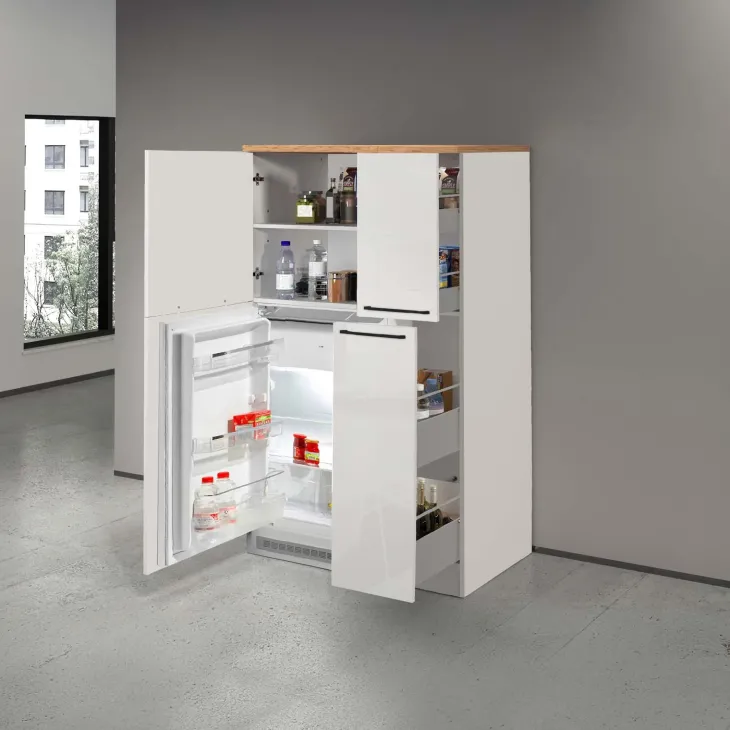 Colonna frigo dispensa cucina 90x165h cm moderna bianco rovere Gourmet