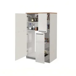 Colonna frigo dispensa cucina 90x165h cm moderna bianco rovere Gourmet