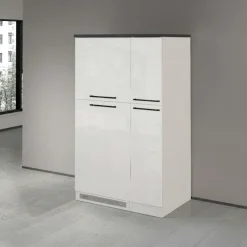 Colonna frigo dispensa cucina 90x165h cm moderna bianco grigio pietra Gourmet