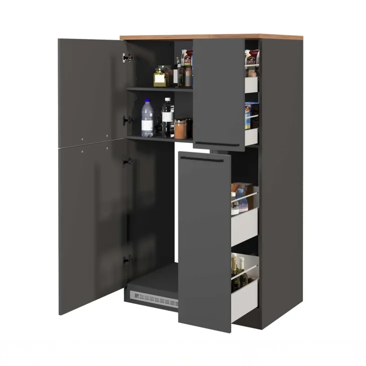 Colonna frigo dispensa cucina 90x165h cm moderna antracite rovere Gourmet