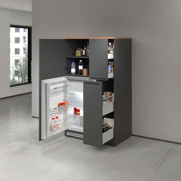 Colonna frigo dispensa cucina 90x165h cm moderna antracite rovere Gourmet