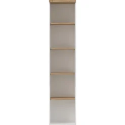 Colonna libreria ufficio 40x190h cm 5 vani bianco lucido rovere chiaro Opera