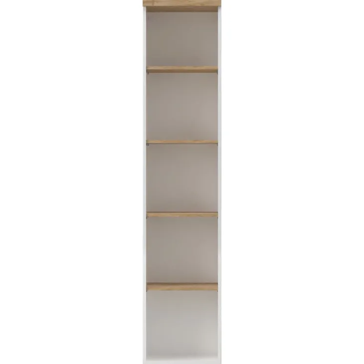 Colonna libreria ufficio 40x190h cm 5 vani bianco lucido rovere chiaro Opera