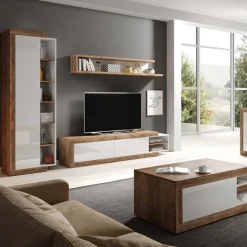 Colonna libreria 67x200h cm 1 anta moderna bianco lucido rovere Aria