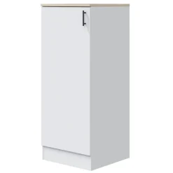 Colonna multiuso 60x148h cm componibile 1 anta bianco lucido rovere Kimera