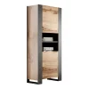 Colonna soggiorno 65x171h cm 2 ante 2 vani a giorno legno antracite Tampere