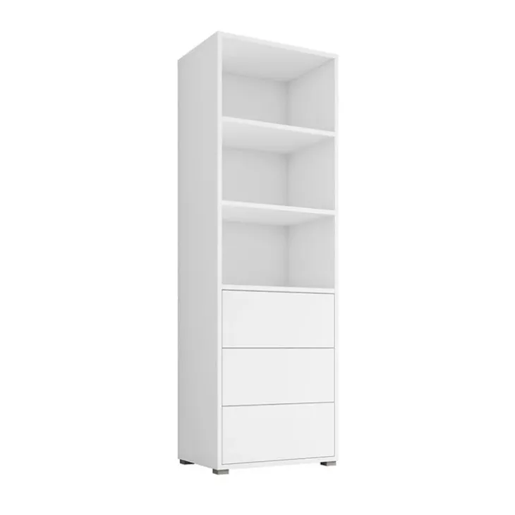 Colonna soggiorno 60x178h cm 3 cassetti 3 vani a giorno bianco Eindhoven