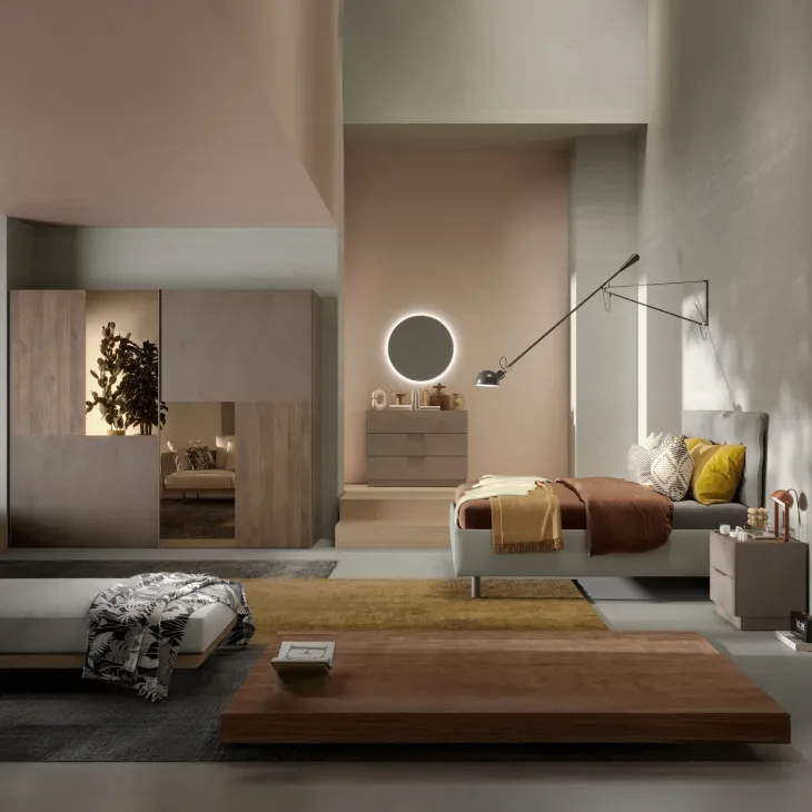 Comò cassettiera multifunzione 110x83h cm 3 cassetti marrone bronzo rovere scuro Silky