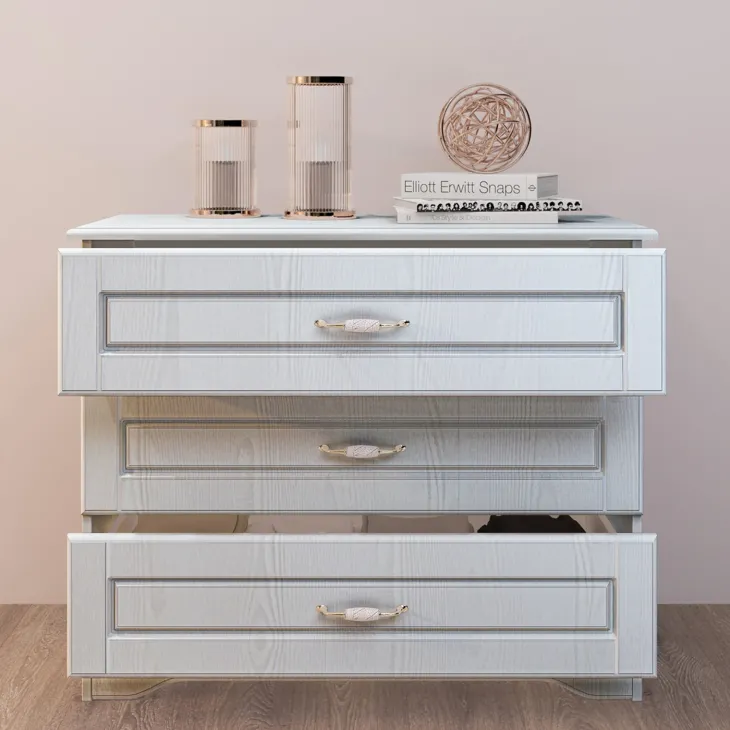 Comò classico 99x78h cm 3 cassetti bianco Friuli