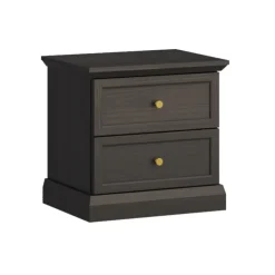 Comodino moderno 52x51h cm 2 cassetti shabby nero grafite Purro