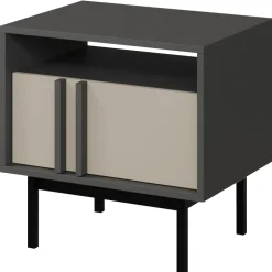 Comodino 53x53 cm 1 cassetto antracite beige Essenzia