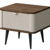 Comodino 50x42 cm 1 cassetto beige cashmere noce Arden