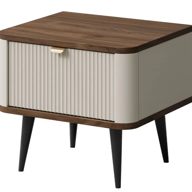 Comodino 50x42 cm 1 cassetto beige cashmere noce Arden