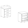 Comodino 47x56h 3 cassetti design moderno rovere bianco Noxis