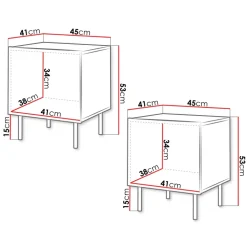 Comodino 45x53h cm 1 anta noce cannettato Gabiot