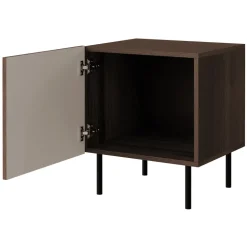 Comodino 45x53h cm 1 anta noce cannettato Gabiot