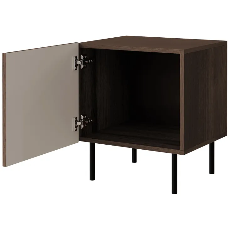 Comodino 45x53h cm 1 anta noce cannettato Gabiot