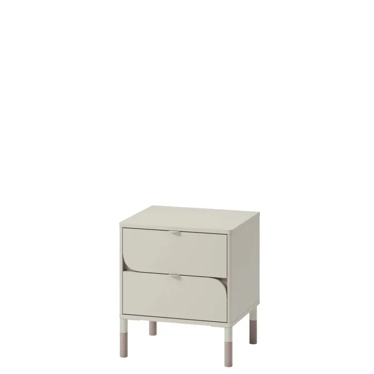 Comodino 46x52h cm 2 cassetti beige cashmere Rita
