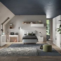 Comodino 50x52h cm 2 cassetti bianco lucido Silky
