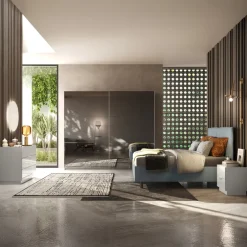 Comodino 50x52h cm 2 cassetti bianco lucido Silky
