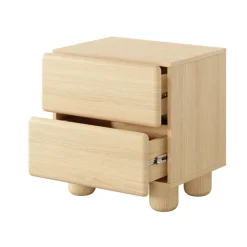 Comodino 50x52h cm 2 cassetti camera da letto rovere chiaro Mellow