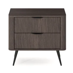 Comodino 63x55h cm 2 cassetti camera da letto wengè nero Vesper