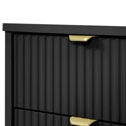 Comodino 35x40h cm 2 cassetti cannettato nero Athena