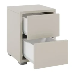 Comodino 30x38h cm 2 cassetti moderni beige Eindhoven