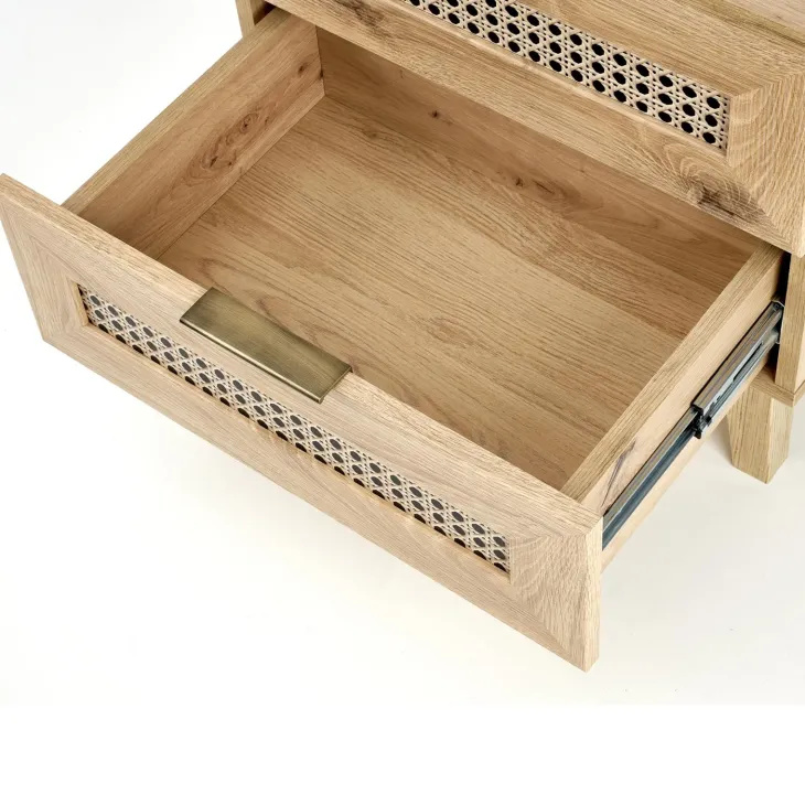 Comodino 50x52h cm 2 cassetti moderno rovere Sombra