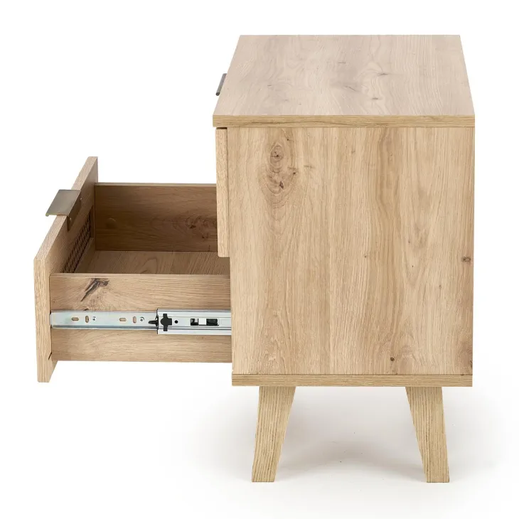 Comodino 50x52h cm 2 cassetti moderno rovere Sombra