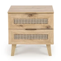 Comodino 50x52h cm 2 cassetti moderno rovere Sombra