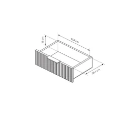 Comodino 63x55h cm 2 cassetti nero opaco cannettato Ramis