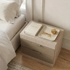 Comodino 50x51h cm 2 cassetti rovere scuro marrone Becket