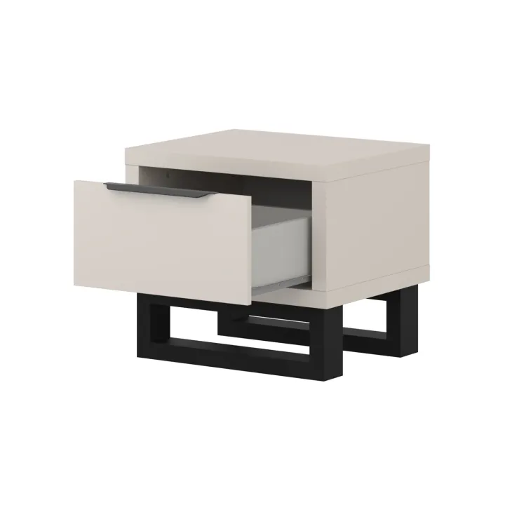 Comodino 55x49h cm 1 cassetto beige cashmere Petra