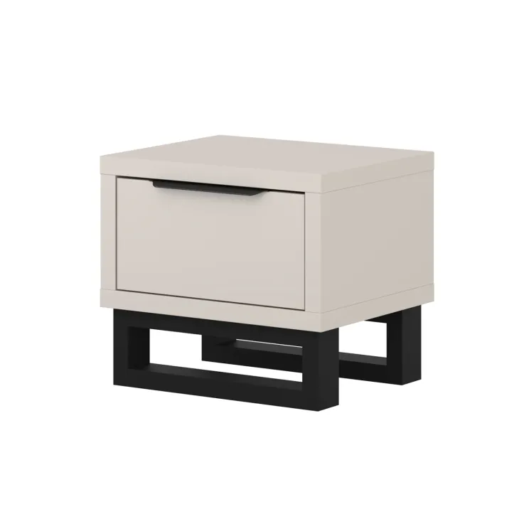 Comodino 55x49h cm 1 cassetto beige cashmere Petra