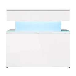 Comodino 55x51h cm 1 cassetto con LED bianco Lumus
