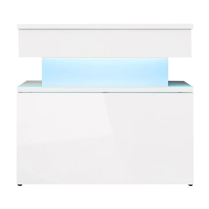 Comodino 55x51h cm 1 cassetto con LED bianco Lumus