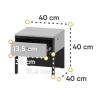Comodino 40x40h cm 1 cassetto con LED grigio nero Luna