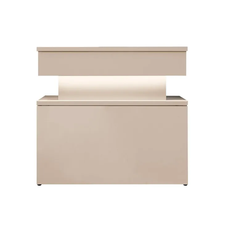 Comodino 55x51h cm 1 cassetto con LED beige cashmere Lumus