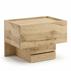 Comodino 45x32h cm 1 cassetto moderno design quercia Tamika