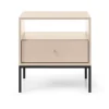 Comodino 54x56h cm 1 cassetto moderno beige Glory