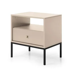 Comodino 54x56h cm 1 cassetto moderno beige Glory