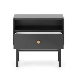 Comodino 55x52h cm 1 cassetto moderno nero Eterna