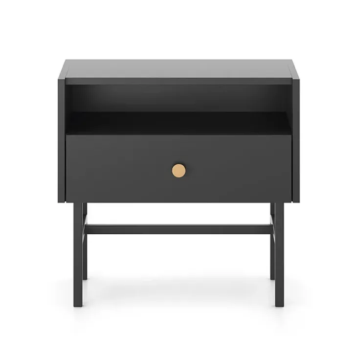 Comodino 55x52h cm 1 cassetto moderno nero Eterna