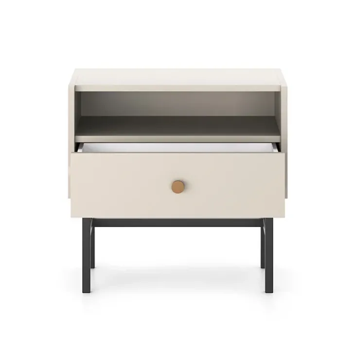 Comodino 55x52h cm 1 cassetto moderno beige Eterna